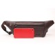 Fanny pack leather belt bag hole for headphones waist pack fishing bag sport