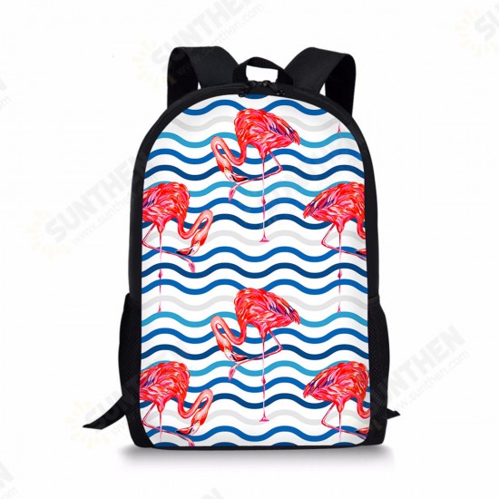 Flamingo Backpack Student Travel School College Shoulder Bag Handbag Camping Rucksack