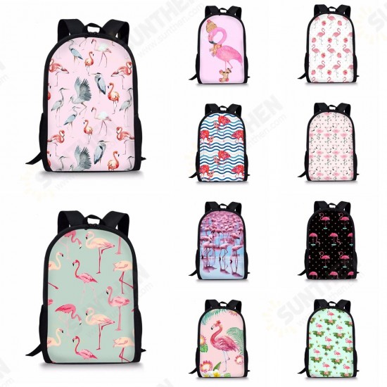 Flamingo Backpack Student Travel School College Shoulder Bag Handbag Camping Rucksack