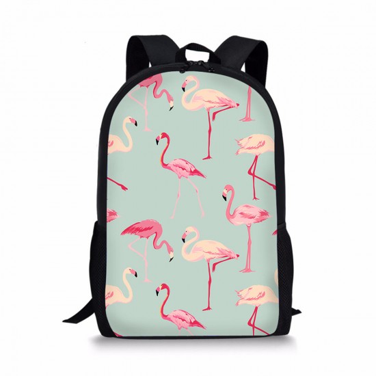 Flamingo Backpack Student Travel School College Shoulder Bag Handbag Camping Rucksack