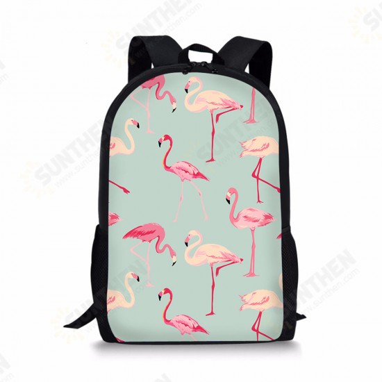 Flamingo Backpack Student Travel School College Shoulder Bag Handbag Camping Rucksack