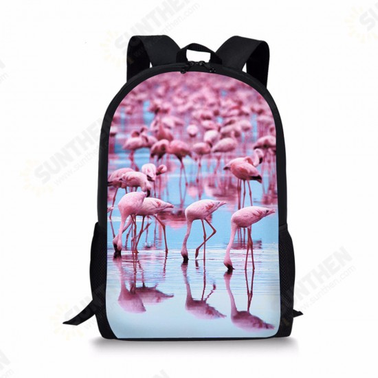 Flamingo Backpack Student Travel School College Shoulder Bag Handbag Camping Rucksack