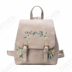 Floral Women Leather Backpack Embroidery School Vintage Bag Floral Women Leather Backpack Embroidery School Vintage Bag
