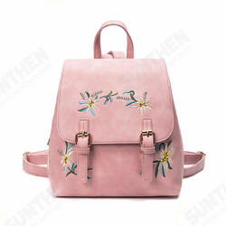 Floral Women Leather Backpack Embroidery School Vintage Bag Floral Women Leather Backpack Embroidery School Vintage Bag