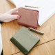 Frosted Wallet Short Zipper Foldable Wallet Retro Mini Coin Purse Student