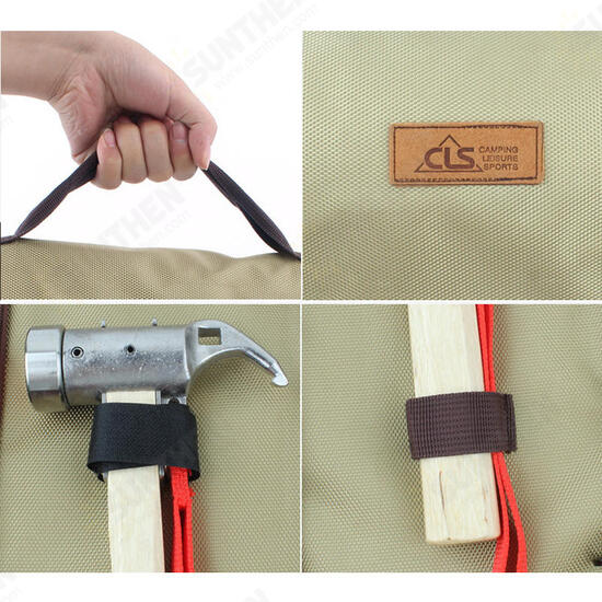 Hammer Wind Rope Tent Pegs Nail Storage Bag Portable Camping Nails Bag Outdoor Tent Accessories