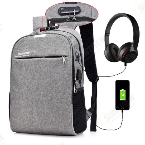 18L Backpack 16inch Laptop Bag USB Charging Headphone Jack Shoulder Bag Anti-theft Luminous School Bag