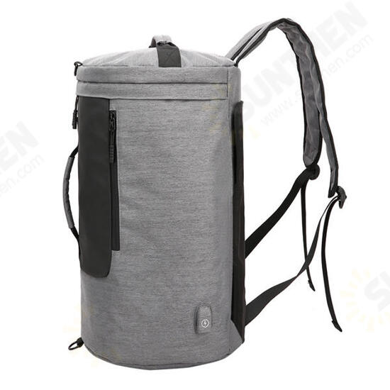 35L Canvas USB Backpack Outdoor Travel Shoulder Bag Waterproof Portable Luggage Handbag