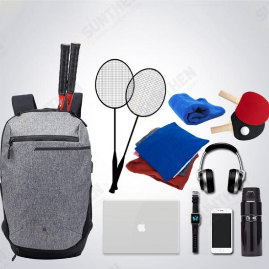 Oxford USB Backpack Travel Waterproof Laptop Bag School Bag Sport Shoulder Bag With Ball Net Pack