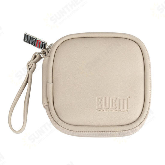 PU Leather Earphone Storage Case Travel Portable Waterproof USB Data Cable Charger Holder Bag