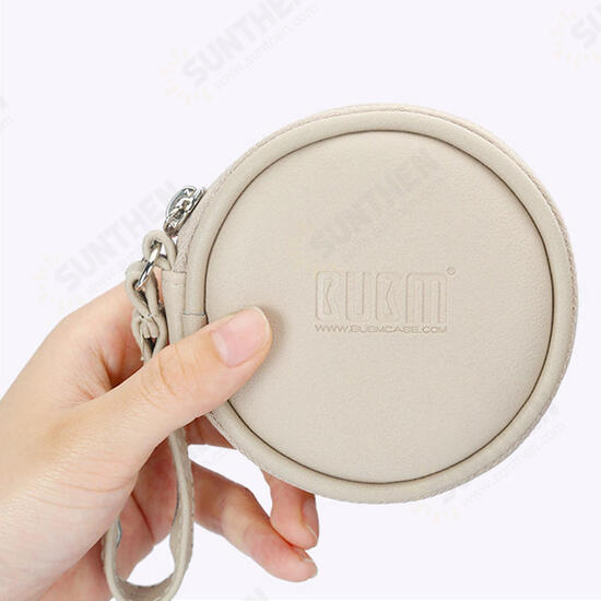 PU Leather Earphone Storage Case Travel Portable Waterproof USB Data Cable Charger Holder Bag