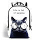 Polyester Cartoon Laptop Backpack Cute Animal Dog Cat Print Schoolbag Rucksack