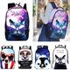 Polyester Cartoon Laptop Backpack Cute Animal Dog Cat Print Schoolbag Rucksack