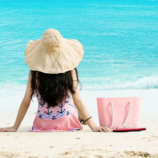 6.3L 11.4L Silicone Beach Handbag Women Shoulder Storage Bag Tote Outdoor Travel
