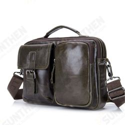 Men Genuine Leather Briefcase Shoulder Bag Business Travel Messenger Crossbody Laptop Handbag Men Genuine Leather Briefcase Shoulder Bag Business Travel Messenger Crossbody Laptop Handbag