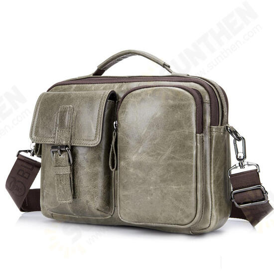 Men Genuine Leather Briefcase Shoulder Bag Business Travel Messenger Crossbody Laptop Handbag