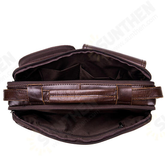 Men Genuine Leather Briefcase Shoulder Bag Business Travel Messenger Crossbody Laptop Handbag