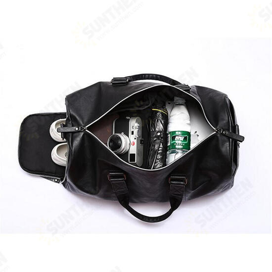 Men Large Leather Travel Gym Bag Duffle Storage Pouch Handbag Shoes Organizer