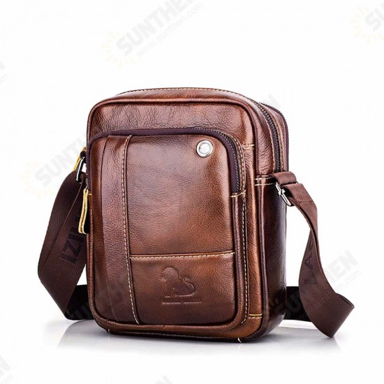 Men Leather Bag Messenger Cross Body Portable Travel Shoulder Briefcase Satchel Retro Outdoor Chest Backpack Bag Day Packs