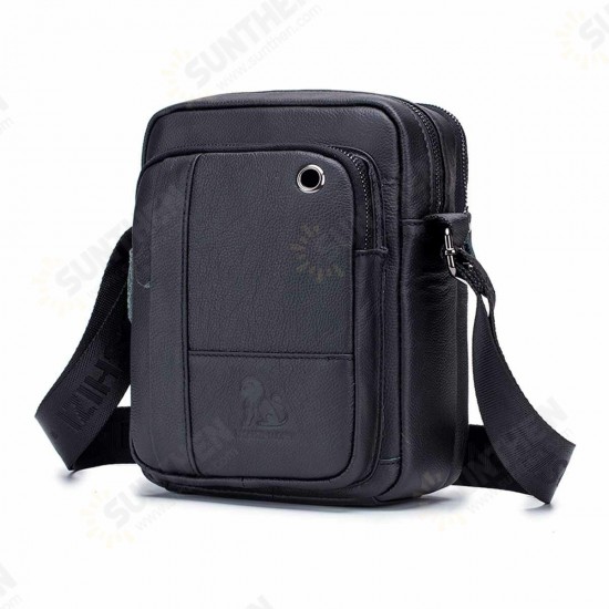 Men Leather Bag Messenger Cross Body Portable Travel Shoulder Briefcase Satchel Retro Outdoor Chest Backpack Bag Day Packs