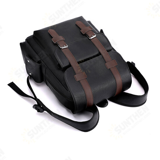 Men Leather School Backpacks Outdoor Travel Satchel Shoulder Bag Rucksack Satchel Handbag