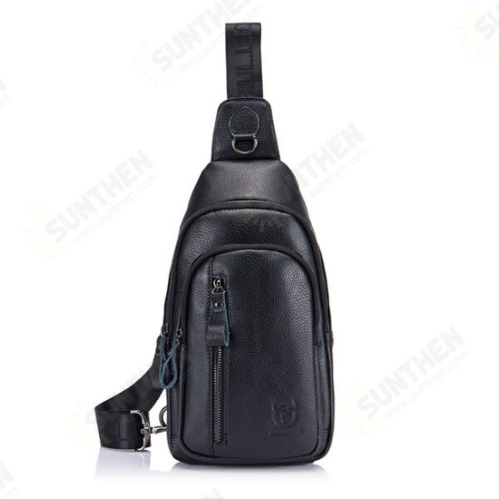 Men Leather Shoulder Bag Leisure Chest Bag Multifunctional Travel Bag Outdoor Sports Climbing Hiking