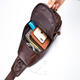Men Leather Shoulder Bag Leisure Chest Bag Multifunctional Travel Bag Outdoor Sports Climbing Hiking