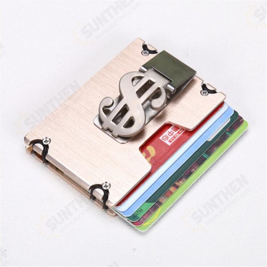 Men RFID Blocking Slim Credit Card Holder Aluminum Money Clip Minimalist Wallet