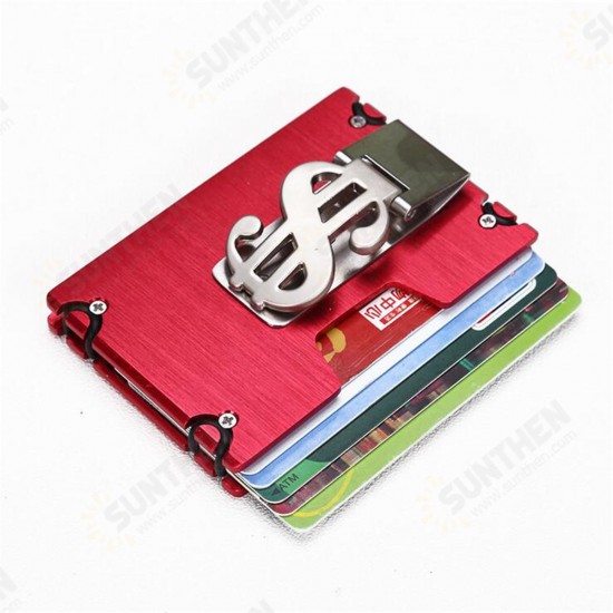 Men RFID Blocking Slim Credit Card Holder Aluminum Money Clip Minimalist Wallet