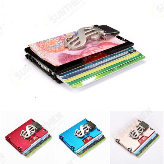 Men RFID Blocking Slim Credit Card Holder Aluminum Money Clip Minimalist Wallet