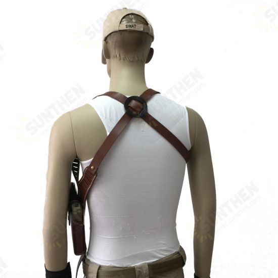 Men Women Concealed Carry Cowskin Genuine Leather CS Hunting Shoulder Gun Holster Bag Right Hand