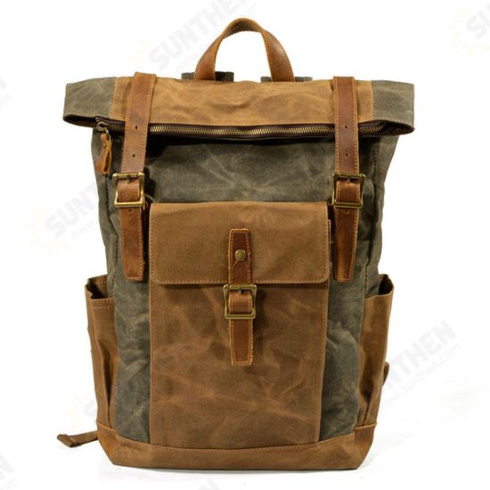 Men Women Travel Vintage Backpack Canvas Waterproof Outdoor Large Capacity Backpack Unisex Camping