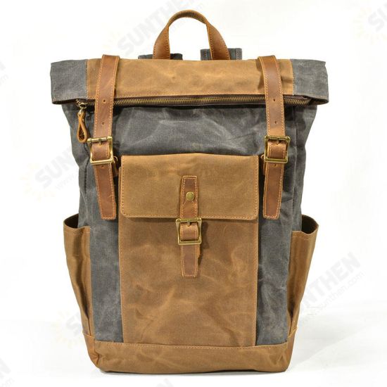 Men Women Travel Vintage Backpack Canvas Waterproof Outdoor Large Capacity Backpack Unisex Camping