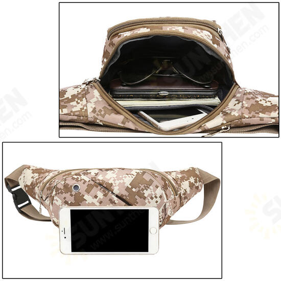 Mens Tactical Waist Bag Military Canvas Waist Bag Travel Hiking Storage Bag Camping Belt Bag