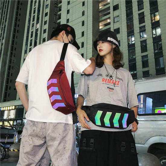 Nylon Reflective Chest Bag Crossbody Bag Travel Shoulder Bag Fishing Hunting Storage Bag