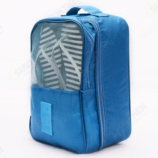 Nylon Shoe Storage Bag Double Layer Waterproof Portable Folding Pouch Case Organizer