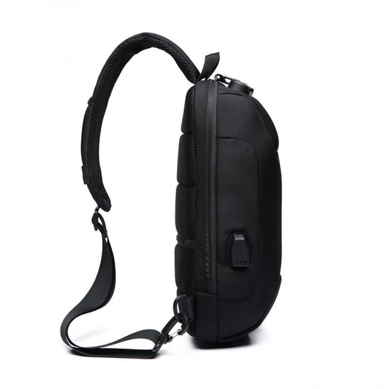 Chest Bag USB External Charging Anti-theft Crossbody Bag Waterproof Shoulder Bag for Camping Travel