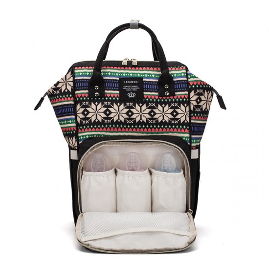 Outdoor Mummy Backpack Nappy Diaper Bag Travel Storage Bag Vintage Floral Shoulder Bag