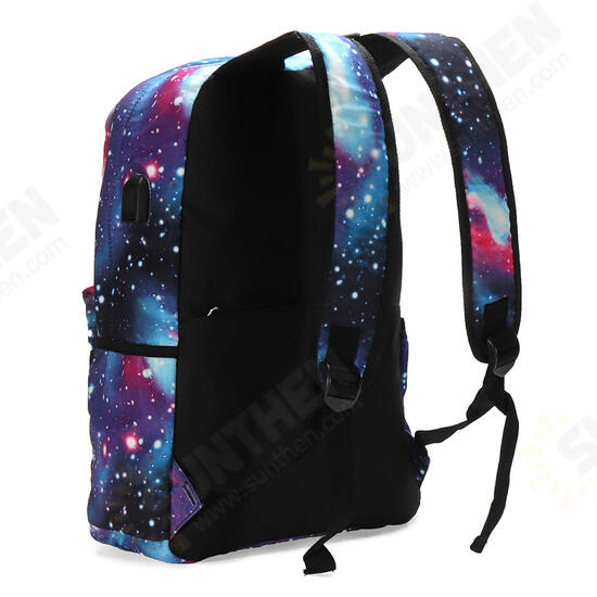 Outdoor Night Luminous Backpack USB Oxford School Bag Shoulder Bag Waterproof Handbag