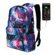 Outdoor Night Luminous Backpack USB Oxford School Bag Shoulder Bag Waterproof Handbag