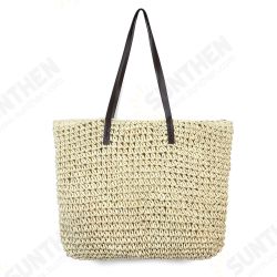 Outdoor Portable Straw Weave Handbag Tote Beach Bag Pack Pouch Shoulder Bag