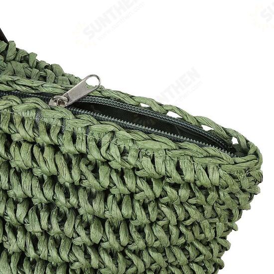 Outdoor Portable Straw Weave Handbag Tote Beach Bag Pack Pouch Shoulder Bag