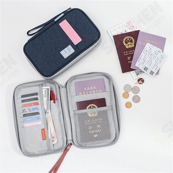 Outdoor Travel Card Passport Storage Bag Documents Cash Wallet Organizer Card Holder