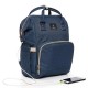 Waterproof Mummy Baby Diaper Backpack with USB Interface Charging Waterproof Oxford Diaper Nappy Bag for Outdoor Travel