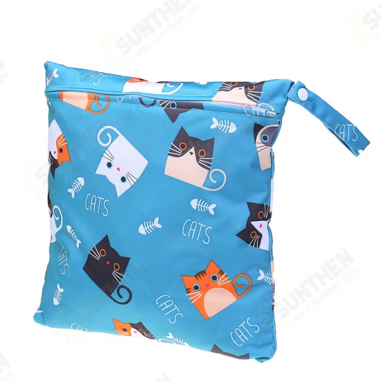 Reusable Waterproof Wet Dry Baby Diapers Bags Portable Travel Baby Nappy Changing Double Pocket Wetbags