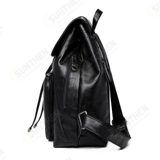 Soft PU Leather Backpack Ladies Casual Shoulder Bag Outdoor Hunting Travel Rucksack