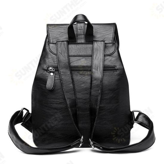 Soft PU Leather Backpack Ladies Casual Shoulder Bag Outdoor Hunting Travel Rucksack