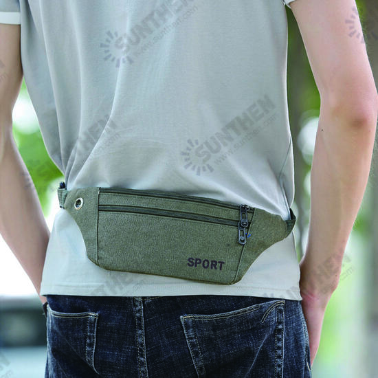 Unisex Canvas Waist Bag Waist Belt Bag Fanny Pack Hip Pouch Travel Sports Phone Pocket