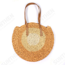 Women Beach Round Straw Bag Bucket Rattan Woven Handbag Shoulder Bag Outdoor Travel Women Beach Round Straw Bag Bucket Rattan Woven Handbag Shoulder Bag Outdoor Travel
