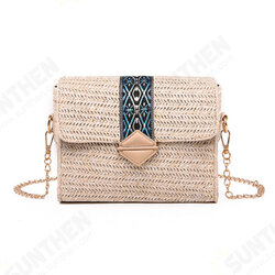 Women Summer Beach Straw Bag Bohemian Crossbody Messenger Shoulder Chain Bag Women Summer Beach Straw Bag Bohemian Crossbody Messenger Shoulder Chain Bag